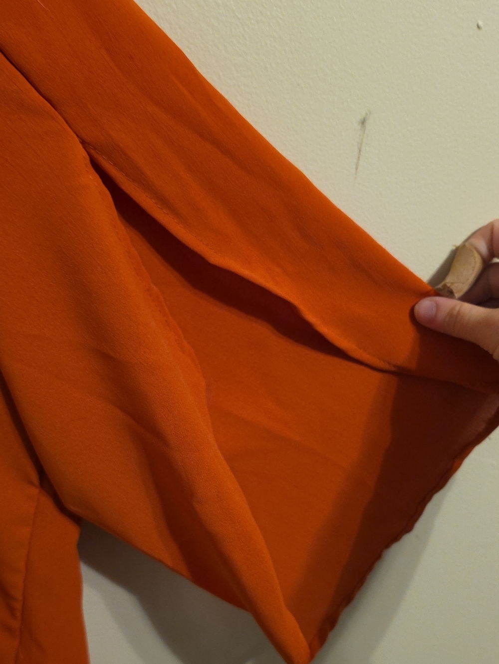 Burnt Orange V Neck Blouse. In EUC - Picture 3 of 5